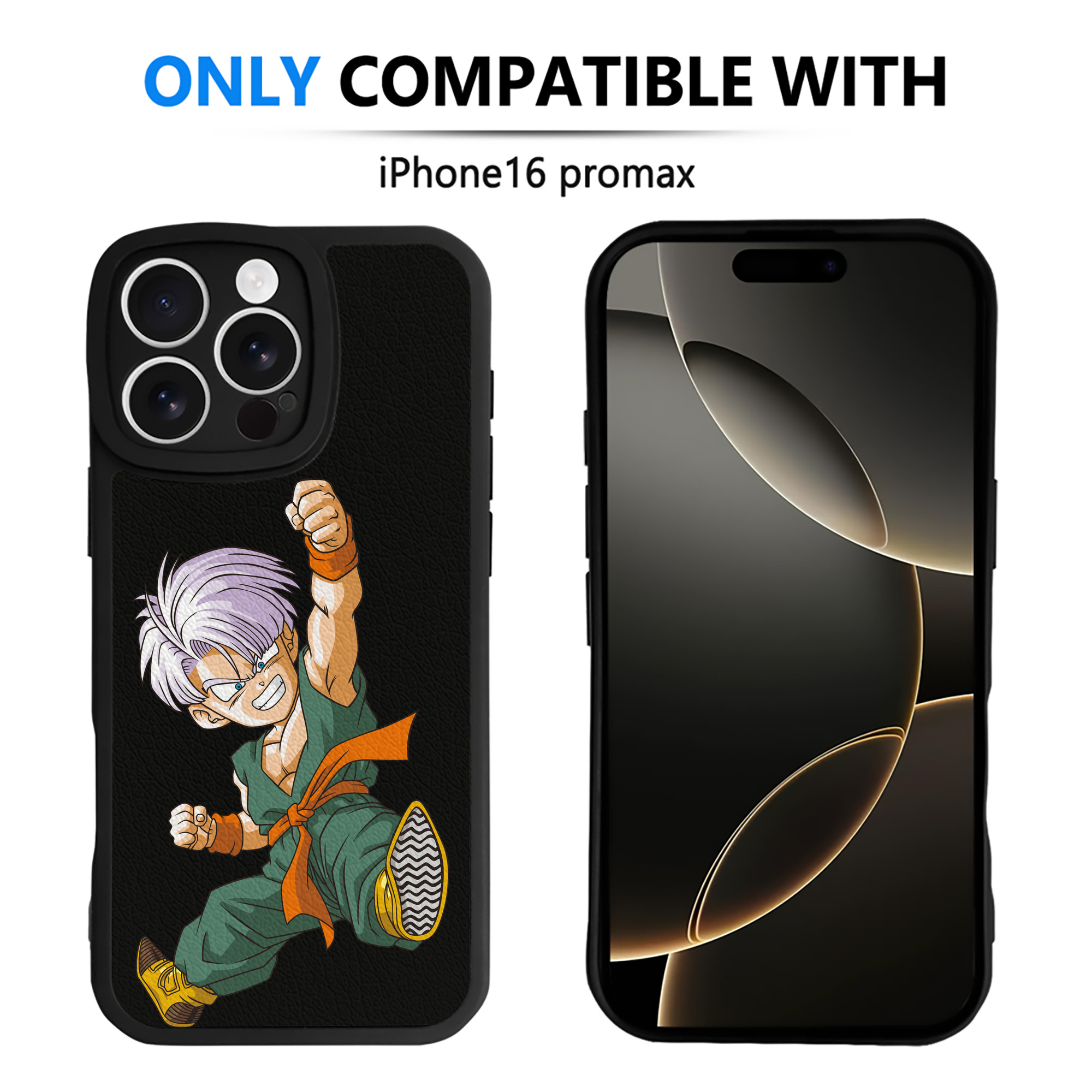 （画像用） ドラゴンボール トランクス（Torankusu）DRAGON BALL Trunks 【iPhone 16シリーズ対応】シリコンスマホケース（レザー調） 材質：シリコン